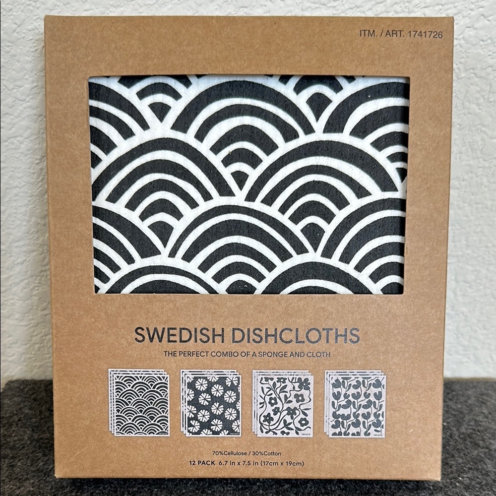 Swedish Dishcloths Black and White Set